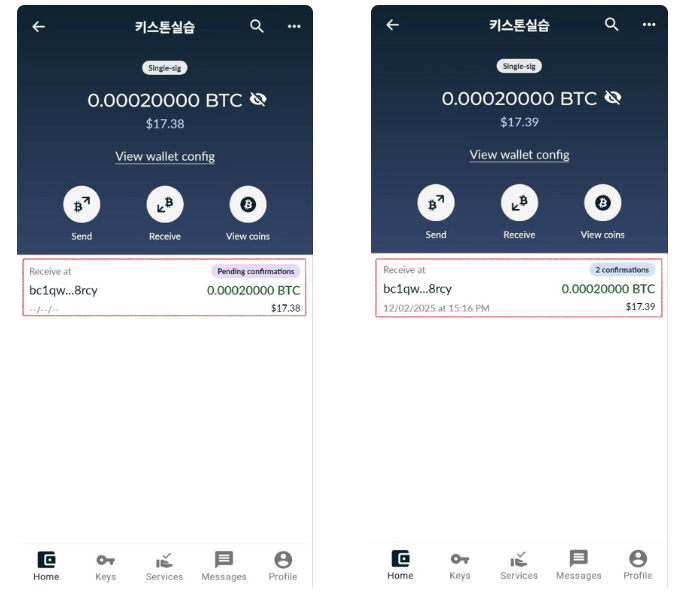 넌척에서 비트코인 입금 확인하기